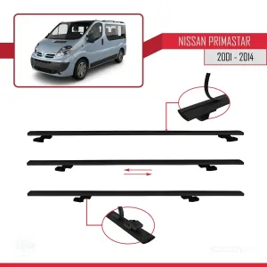 Nissan Primastar 2001-2014 Arası ile uyumlu Basic Model Ara Atkı Tavan Barı SİYAH 3 ADET thumb 5