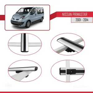 Nissan Primastar 2001-2014 Arası ile uyumlu Basic Model Ara Atkı Tavan Barı GRİ 3 ADET thumb 4