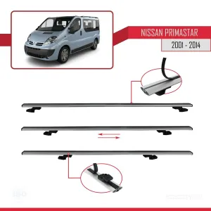 Nissan Primastar 2001-2014 Arası ile uyumlu Basic Model Ara Atkı Tavan Barı GRİ 3 ADET thumb 5