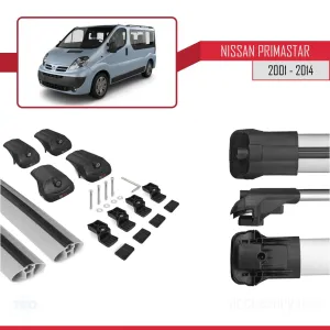Nissan Primastar 2001-2014 Arası ile uyumlu ACE-1 Ara Atkı Tavan Barı GRİ thumb 5