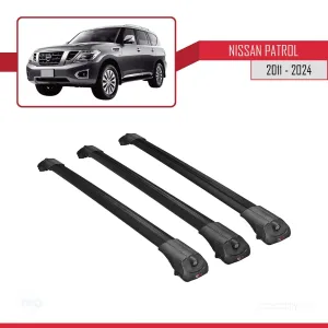 Nissan Patrol Y62 2011 ve Sonrası ile uyumlu ACE-1 Ara Atkı Tavan Barı SİYAH 3 ADET BAR thumb 3