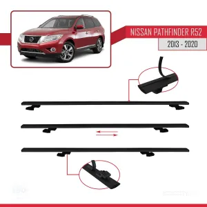Nissan Pathfinder (R52) 2013-2020 Arası ile uyumlu Basic Model Ara Atkı Tavan Barı SİYAH 3 ADET thumb 5