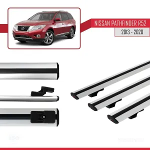 Nissan Pathfinder (R52) 2013-2020 Arası ile uyumlu Basic Model Ara Atkı Tavan Barı GRİ 3 ADET thumb 3