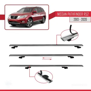 Nissan Pathfinder (R52) 2013-2020 Arası ile uyumlu Basic Model Ara Atkı Tavan Barı GRİ 3 ADET thumb 5