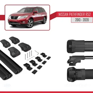 Nissan Pathfinder (R52) 2013-2020 Arası ile uyumlu ACE-1 Ara Atkı Tavan Barı SİYAH thumb 5