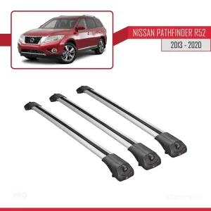 Nissan Pathfinder (R52) 2013-2020 Arası ile uyumlu ACE-1 Ara Atkı Tavan Barı GRİ 3 ADET BAR thumb 3