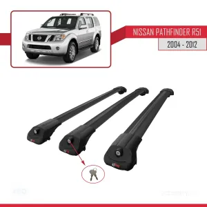 Nissan Pathfinder (R51) 2004-2012 Arası ile uyumlu ACE-1 Ara Atkı Tavan Barı SİYAH 3 ADET BAR thumb 4