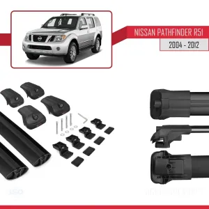 Nissan Pathfinder (R51) 2004-2012 Arası ile uyumlu ACE-1 Ara Atkı Tavan Barı SİYAH thumb 5