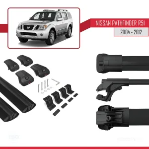Nissan Pathfinder (R51) 2004-2012 Arası ile uyumlu ACE-1 Ara Atkı Tavan Barı SİYAH thumb 5