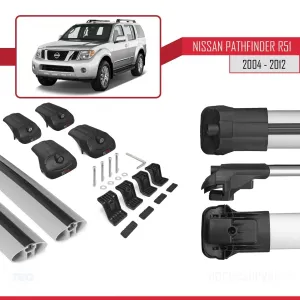 Nissan Pathfinder (R51) 2004-2012 Arası ile uyumlu ACE-1 Ara Atkı Tavan Barı GRİ thumb 5