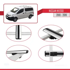 Nissan NV200 2010-2019 Arası ile uyumlu Basic Ara Atkı Tavan Barı GRİ 3 ADET BAR thumb 4