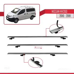 Nissan NV200 2010-2019 Arası ile uyumlu Basic Ara Atkı Tavan Barı GRİ 3 ADET BAR thumb 5