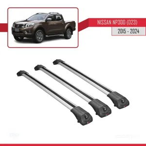 Nissan NP300 (D23) 2015 ve Sonrası ile uyumlu ACE-1 Ara Atkı Tavan Barı GRİ 3 ADET BAR thumb 3