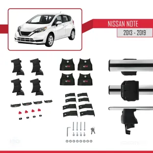 Nissan Note Versa 2013-2019 Arası ile uyumlu ACE-4 Ara Atkı Tavan Barı GRİ thumb 4