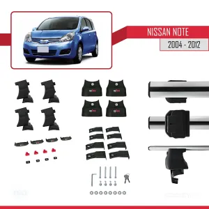 Nissan Note / Versa 2004-2012 Arası ile uyumlu ACE-4 Ara Atkı Tavan Barı GRİ thumb 4