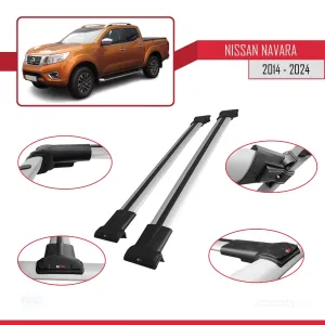 Nissan Navara 2014 ve Sonrası ile Uyumlu FLY Model Ara Atkı Tavan Barı GRİ thumb 4
