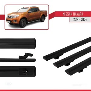 Nissan Navara 2014 ve Sonrası ile uyumlu Basic Model Ara Atkı Tavan Barı SİYAH 3 ADET thumb 5