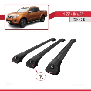Nissan Navara 2014 ve Sonrası ile uyumlu ACE-1 Ara Atkı Tavan Barı SİYAH 3 ADET BAR thumb 4