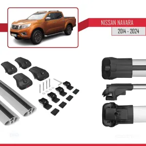 Nissan Navara 2014 ve Sonrası ile uyumlu ACE-1 Ara Atkı Tavan Barı GRİ thumb 5