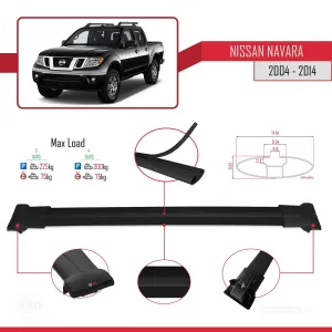 Nissan Navara 2004-2014 Arası ile Uyumlu FLY Model Ara Atkı Tavan Barı SİYAH 3 ADET BAR thumb 4
