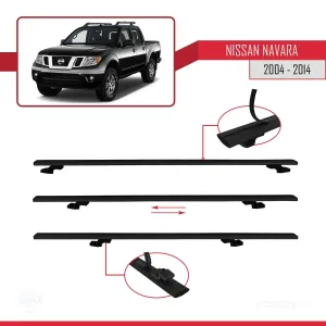 Nissan Navara 2004-2014 Arası ile uyumlu Basic Model Ara Atkı Tavan Barı SİYAH 3 ADET thumb 5