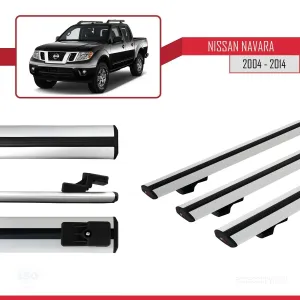 Nissan Navara 2004-2014 Arası ile uyumlu Basic Model Ara Atkı Tavan Barı GRİ 3 ADET thumb 3