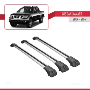 Nissan Navara 2004-2014 Arası ile uyumlu ACE-1 Ara Atkı Tavan Barı GRİ 3 ADET BAR thumb 3
