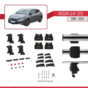 Nissan Leaf (ZE1) 2018 ve Sonrası ile uyumlu ACE-4 Ara Atkı Tavan Barı GRİ thumb 5