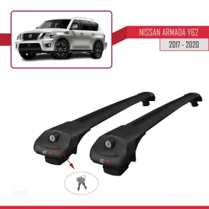 Nissan Armada Y62 2017-2020 Arası ile uyumlu ACE-1 Ara Atkı Tavan Barı SİYAH thumb 4