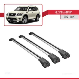 Nissan Armada Y62 2017-2020 Arası ile uyumlu ACE-1 Ara Atkı Tavan Barı GRİ 3 ADET BAR thumb 3