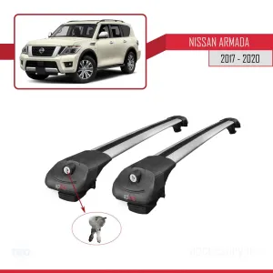 Nissan Armada Y62 2017-2020 Arası ile uyumlu ACE-1 Ara Atkı Tavan Barı GRİ thumb 4