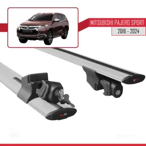 Mitsubishi Pajero Sport (MK3) 2016 ve Sonrası ile uyumlu HOOK Model Anahtar Kilitli Ara Atkı Tavan Barı GRİ thumb 5
