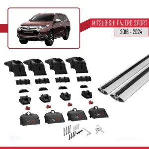 Mitsubishi Pajero Sport (MK3) 2016 ve Sonrası ile uyumlu ACE-2 Ara Atkı Tavan Barı GRİ thumb 5