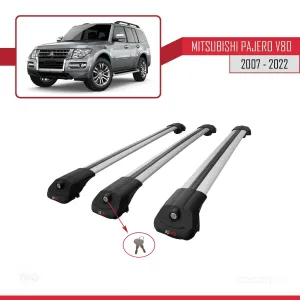 Mitsubishi Pajero (V80) 2007-2022 Arası ile uyumlu ACE-1 Ara Atkı Tavan Barı GRİ 3 ADET BAR thumb 4