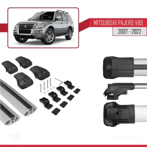 Mitsubishi Pajero (V80) 2007-2022 Arası ile uyumlu ACE-1 Ara Atkı Tavan Barı GRİ thumb 5