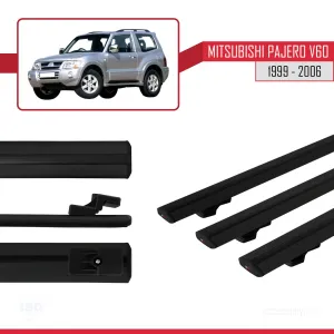 Mitsubishi Pajero (V60) 3 Kapı 1999-2006 Arası ile uyumlu Basic Model Ara Atkı Tavan Barı SİYAH 3 ADET thumb 3