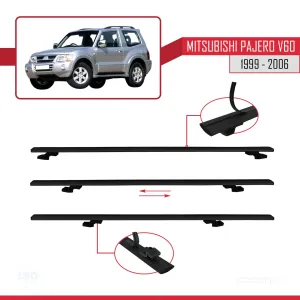 Mitsubishi Pajero (V60) 3 Kapı 1999-2006 Arası ile uyumlu Basic Model Ara Atkı Tavan Barı SİYAH 3 ADET thumb 5