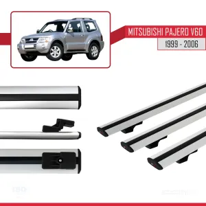 Mitsubishi Pajero (V60) 3 Kapı 1999-2006 Arası ile uyumlu Basic Model Ara Atkı Tavan Barı GRİ 3 ADET thumb 3