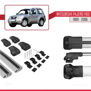 Mitsubishi Pajero (V60) 3 Kapı 1999-2006 Arası ile uyumlu ACE-1 Ara Atkı Tavan Barı GRİ thumb 5