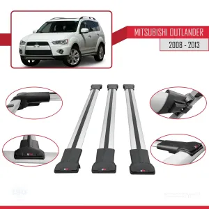 Mitsubishi Outlander 2008-2013 Arası ile Uyumlu FLY Model Ara Atkı Tavan Barı GRİ 3 ADET BAR thumb 5
