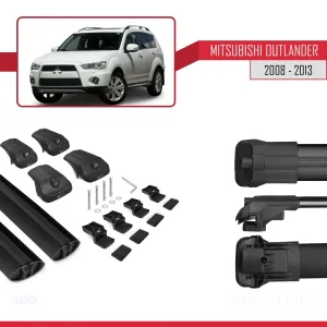 Mitsubishi Outlander 2008-2013 Arası ile uyumlu ACE-1 Ara Atkı Tavan Barı SİYAH thumb 5