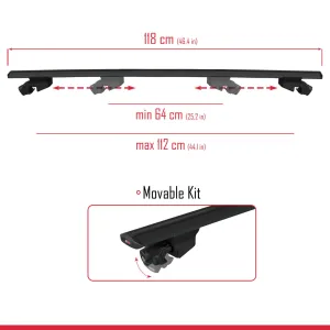Mitsubishi Outlander 2006-2013 Arası ile uyumlu HOOK Model Anahtar Kilitli Ara Atkı Tavan Barı SİYAH thumb 3