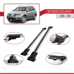 Mitsubishi Outlander 2006-2013 Arası ile Uyumlu FLY Model Ara Atkı Tavan Barı GRİ thumb 5