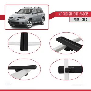 Mitsubishi Outlander 2006-2013 Arası ile uyumlu Basic Model Ara Atkı Tavan Barı SİYAH 3 ADET thumb 4
