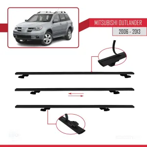 Mitsubishi Outlander 2006-2013 Arası ile uyumlu Basic Model Ara Atkı Tavan Barı SİYAH 3 ADET thumb 5
