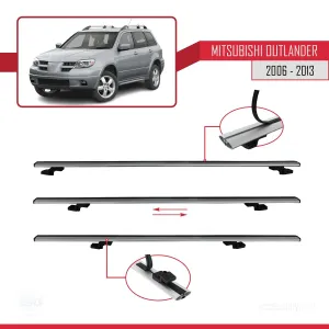 Mitsubishi Outlander 2006-2013 Arası ile uyumlu Basic Model Ara Atkı Tavan Barı GRİ 3 ADET thumb 5