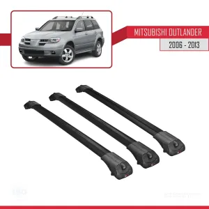 Mitsubishi Outlander 2006-2013 Arası ile uyumlu ACE-1 Ara Atkı Tavan Barı SİYAH 3 ADET BAR thumb 3