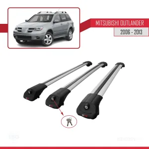 Mitsubishi Outlander 2006-2013 Arası ile uyumlu ACE-1 Ara Atkı Tavan Barı GRİ 3 ADET BAR thumb 4