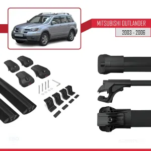 Mitsubishi Outlander 2003-2008 Arası ile uyumlu ACE-1 Ara Atkı Tavan Barı SİYAH thumb 5