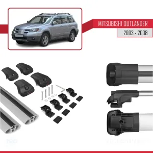 Mitsubishi Outlander 2003-2008 Arası ile uyumlu ACE-1 Ara Atkı Tavan Barı GRİ thumb 5
